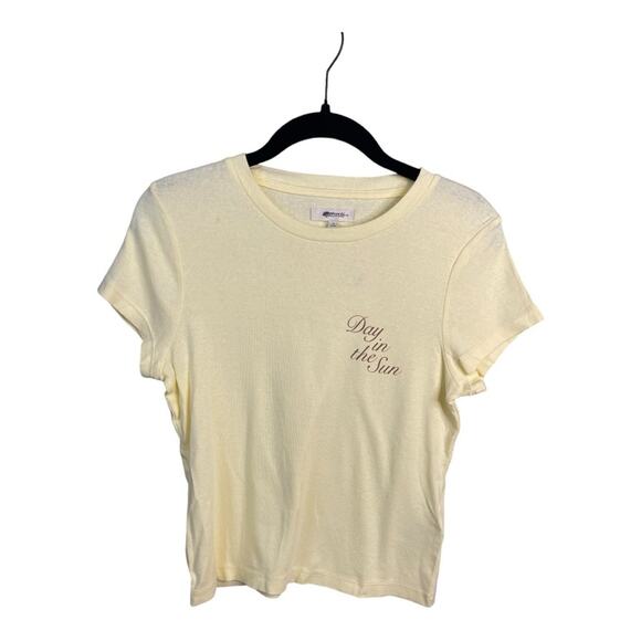 Madewell "A Day in the Sun" Graphic Tee in Pale Pineapple Yellow Size S NWT - Picture 5 of 12